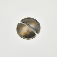 Half Circle Antiqued Brass Knob Handles