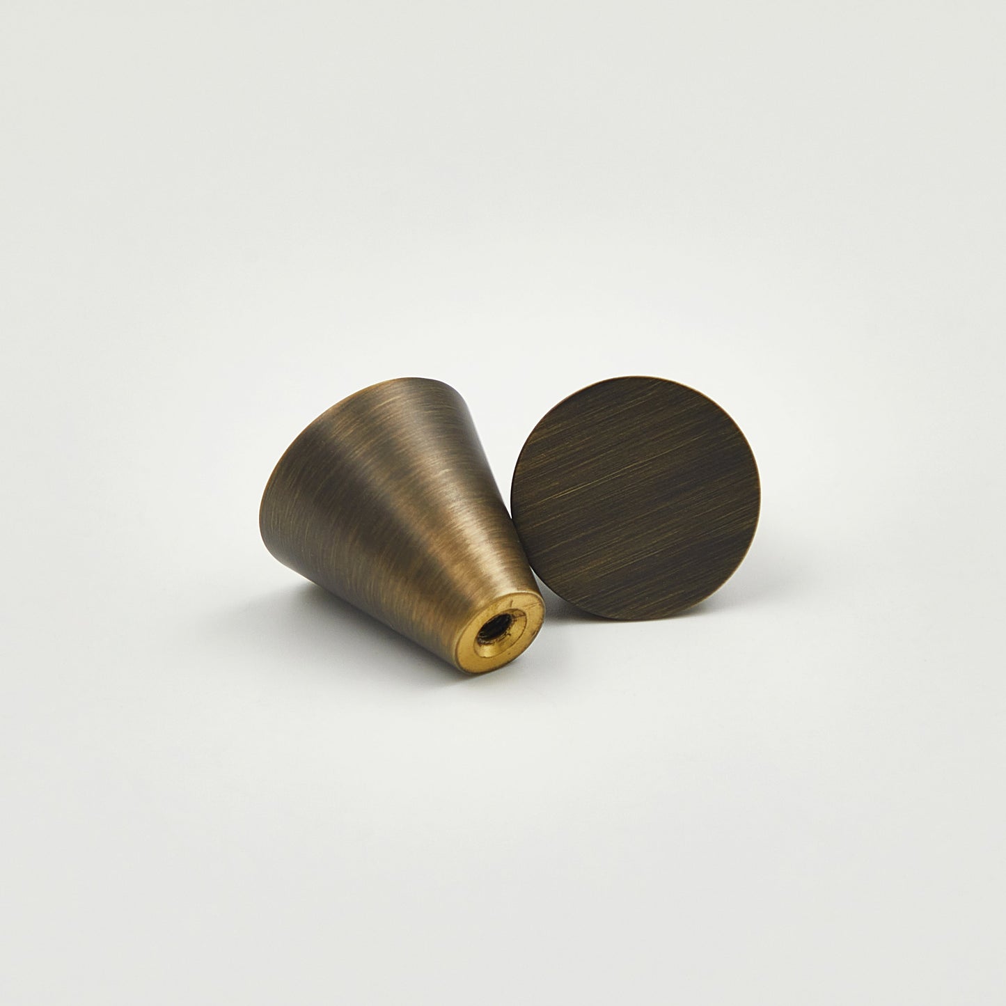 Cone Antiqued Brass Cabinet Knob