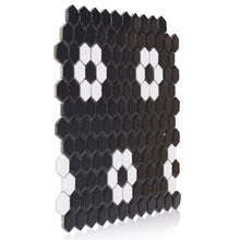 Load image into Gallery viewer, Blossom Hex Black w/ White 1-Inch Flower Mosaic Tile - 20 pcs per case - Industry Tile
