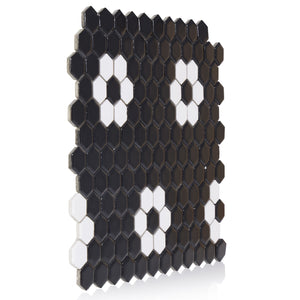 Blossom Hex Black w/ White 1-Inch Flower Mosaic Tile - 20 pcs per case - Industry Tile