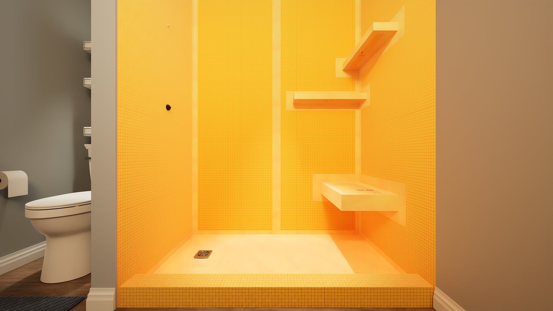 Original Deluxe 38" x 60" Shower Conversion Kit with Orange XPS Board