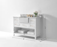 Hayley Bathroom Vanity with Sink and Carrara White Marble Top Cabinet Set