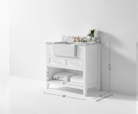 Hayley Bathroom Vanity with Sink and Carrara White Marble Top Cabinet Set