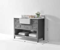 Hayley Bathroom Vanity with Sink and Carrara White Marble Top Cabinet Set