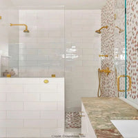 Vellora Rosé Thassos Scallop Polished Natural Stone Mosaic Tile
