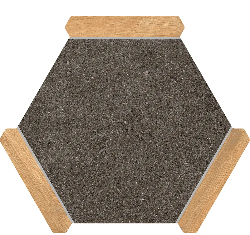 Hexelle Grafito Black & Wood Look Matte Porcelain Hexagon Tile – 8.66x9.84
