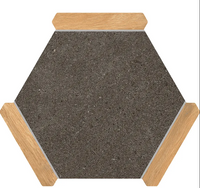 Hexelle Grafito Black & Wood Look Matte Porcelain Hexagon Tile – 8.66x9.84