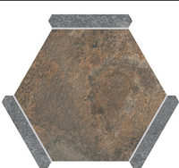 Hexelle Oxido Rust & Gray Matte Porcelain Hexagon Tile – 8.66x9.84