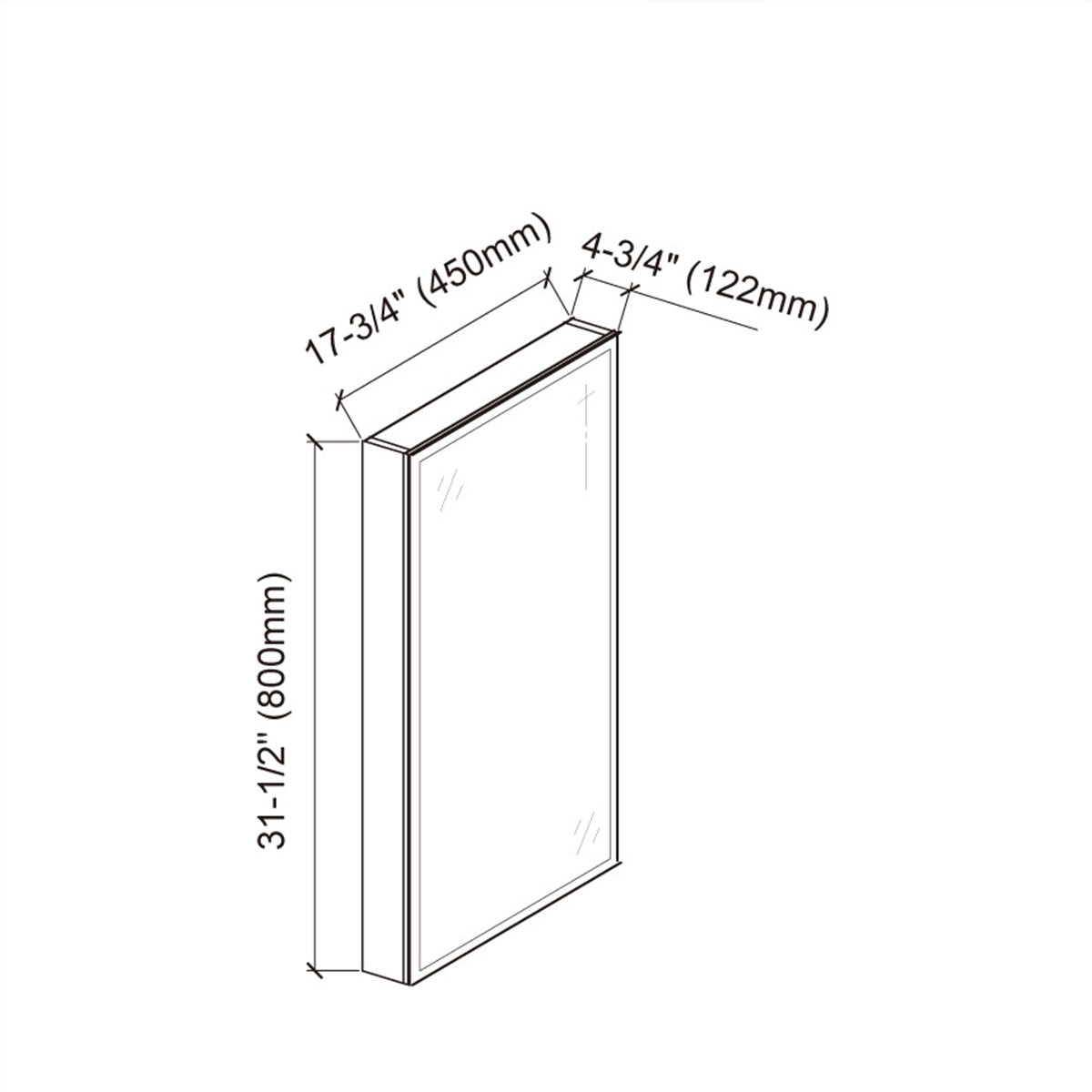 LED Alu Medicine Cabinet w/ Induction Switch 18"x31"