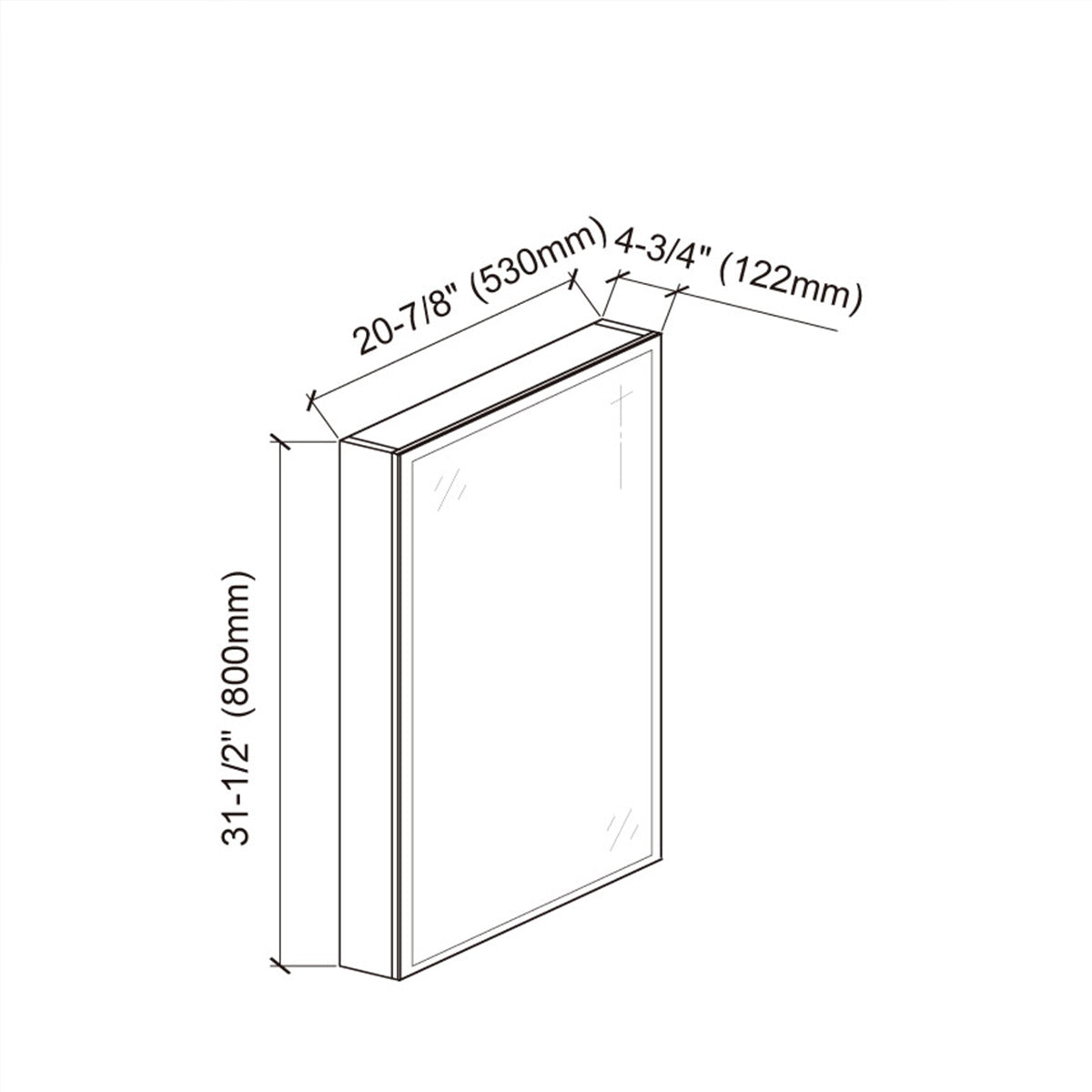 LED Alu Medicine Cabinet w/ Induction Switch 21"x31"