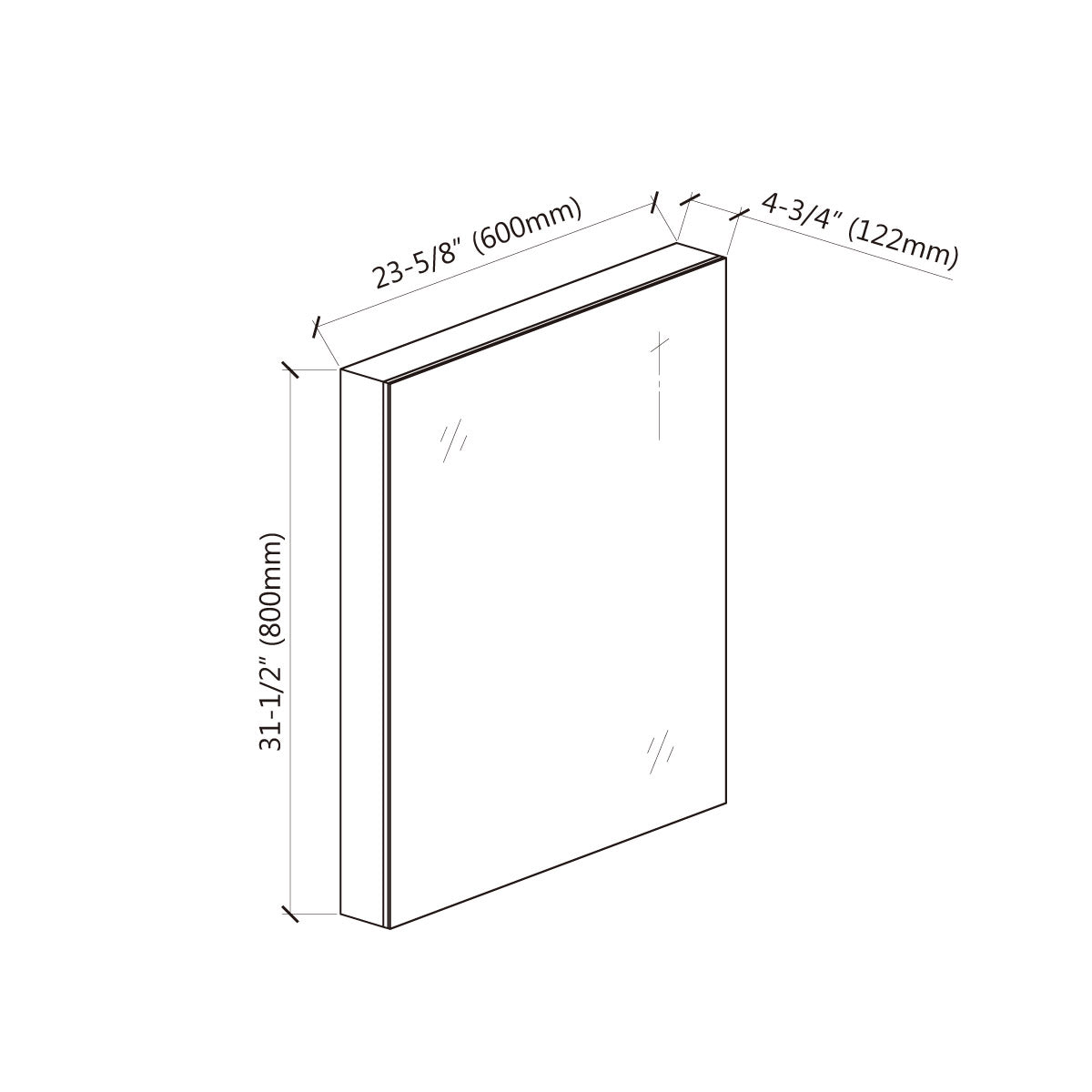 LED Alu Medicine Cabinet w/ Induction Switch 24"x31"