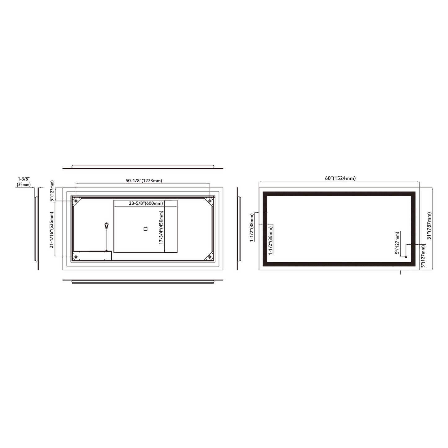 LED Bathroom Light Mirror - 5008 - 7 sizes available