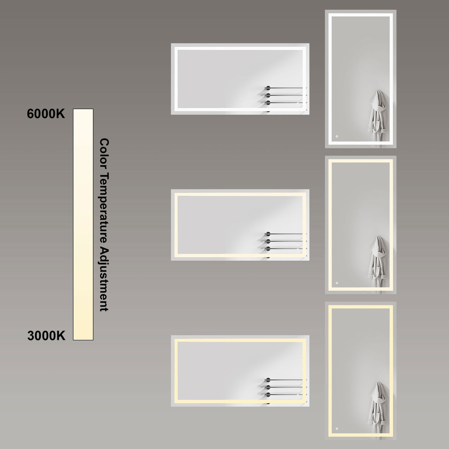 LED Bathroom Light Mirror - 5008 - 7 sizes available