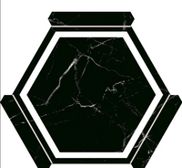 Hexelle Black Marble Night Matte Porcelain Hexagon Tile – 8.66x9.84