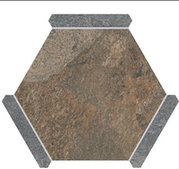 Hexelle Oxido Rust & Gray Matte Porcelain Hexagon Tile – 8.66x9.84