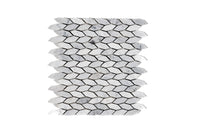 Carrara Super White Elongated Diamond Mosaic Matte