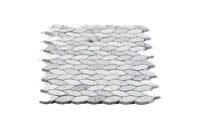 Carrara Super White Elongated Diamond Mosaic Matte