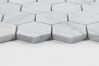 Carrara Super White 2" Hexagon Mosaic Matte