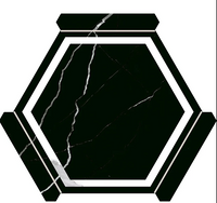 Hexelle Black Marble Night Matte Porcelain Hexagon Tile – 8.66x9.84