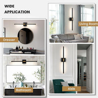 Black and Gold Dimmable LED Vanity Light 24" and 30"