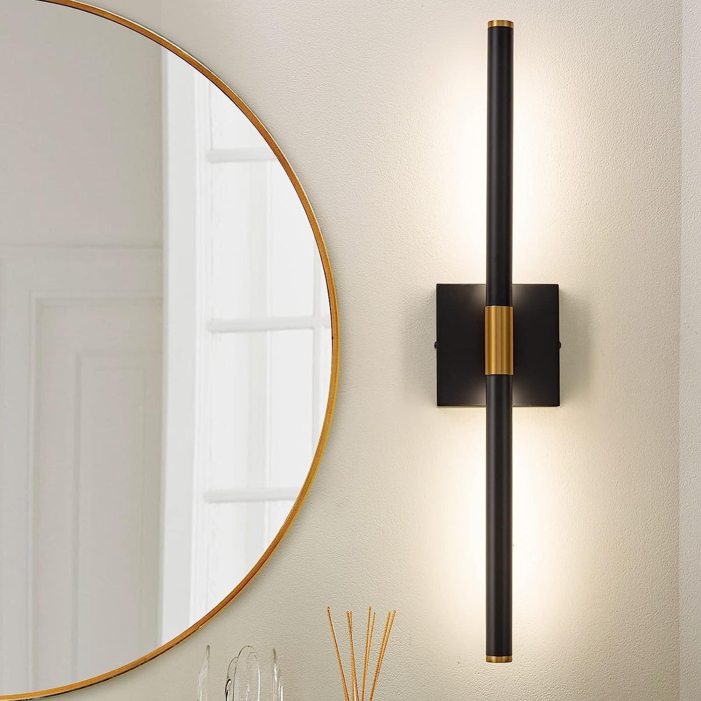 Black and Gold Dimmable LED Vanity Light 24" and 30"