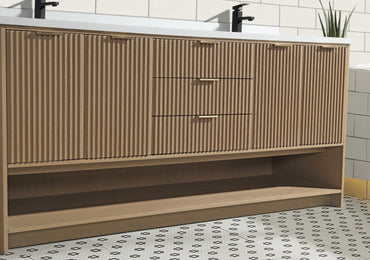 San Diego 72" Freestanding Bathroom Vanity Oak