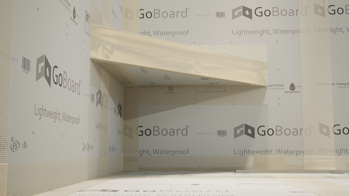 The Original™ Floating Corner Shower Bench Kit™ with GoBoard®