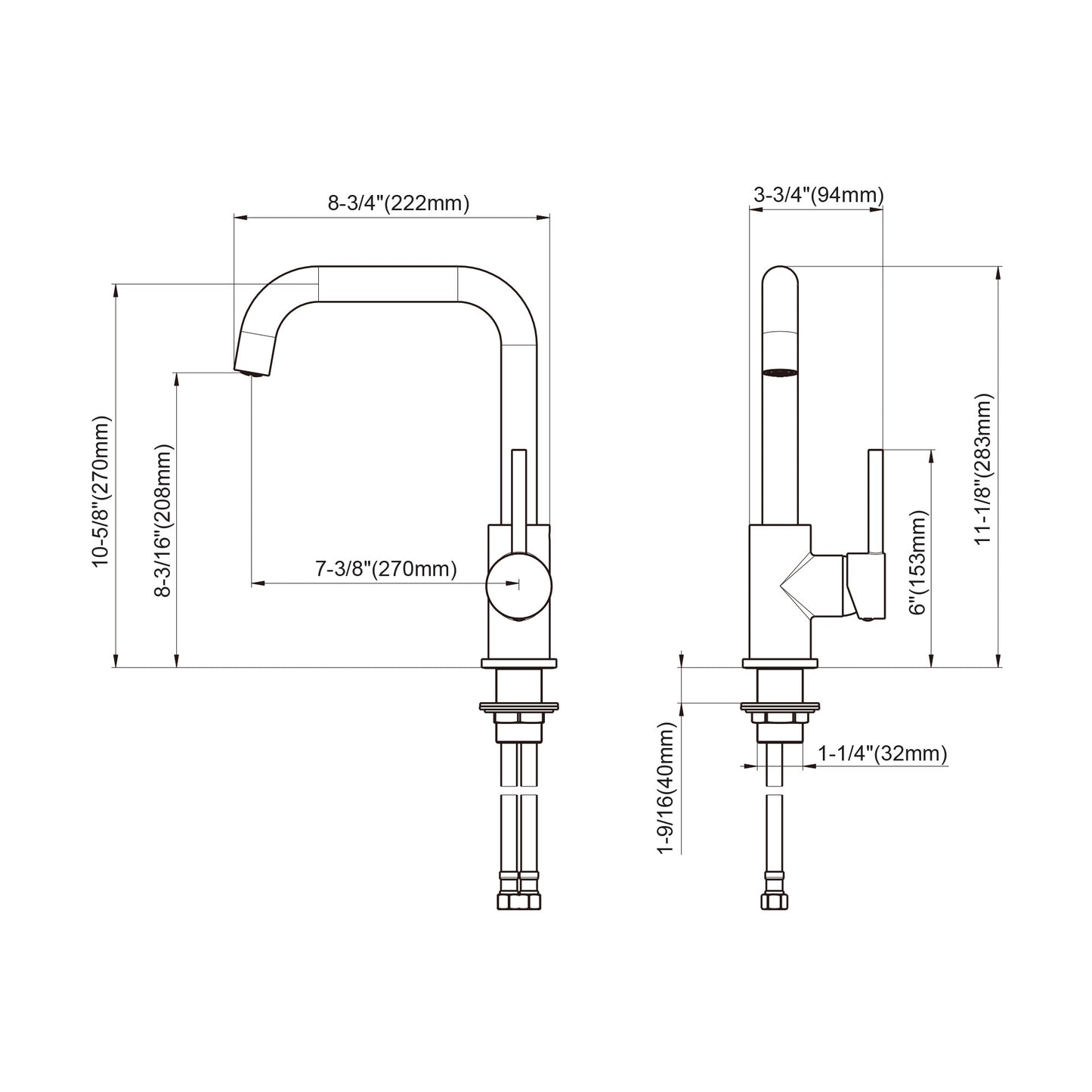 Single Handle Lavatory Faucet - DW Black - 008