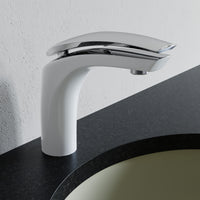 Single Handle Bathroom Faucet - DW 017 White & Chrome Combo