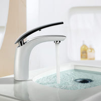 Single Handle Bathroom Faucet - DW 017 White & Chrome Combo