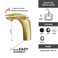 Single Handle Bathroom Faucet - DW 017 Gold