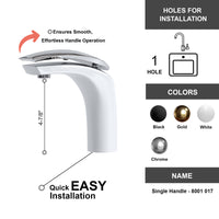 Single Handle Bathroom Faucet - DW 017 White & Chrome Combo