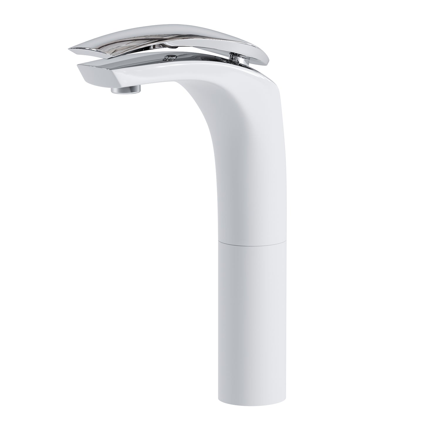 Single Handle Bathroom Faucet - DW Chrome & White - 018