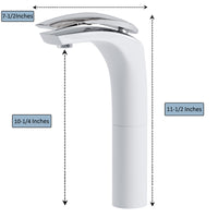 Single Handle Bathroom Faucet - DW Chrome & White - 018