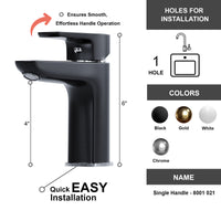 Single Handle Bathroom Faucet - DW Black - 021