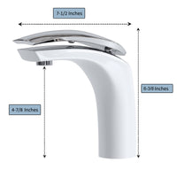 Single Handle Bathroom Faucet - DW 017 White & Chrome Combo