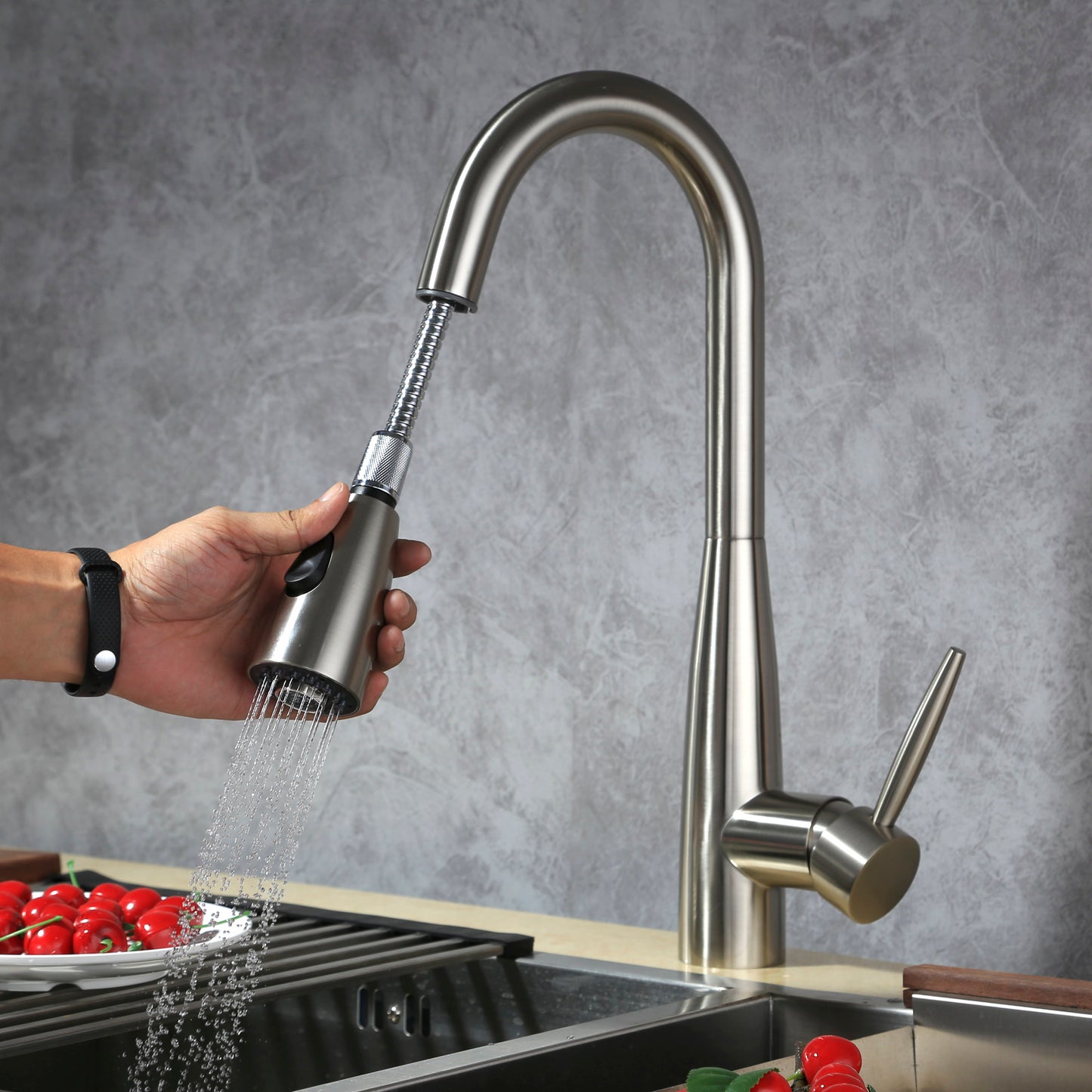 Single Handle Pull-Out Kitchen Faucet - DW