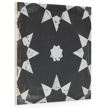 8x8 Black and White Distressed Groove porcelain tile - Industry Tile