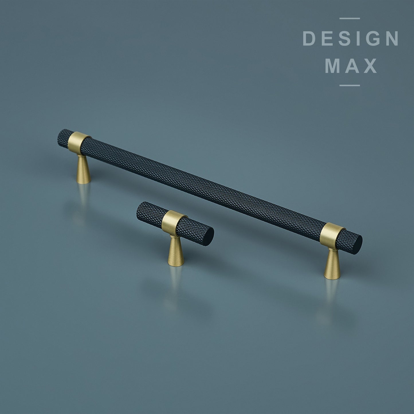 Knurled Solid Brass Drawer Pull Handles