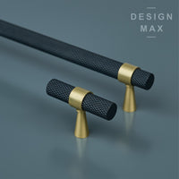 Knurled Solid Brass Drawer Pull Handles