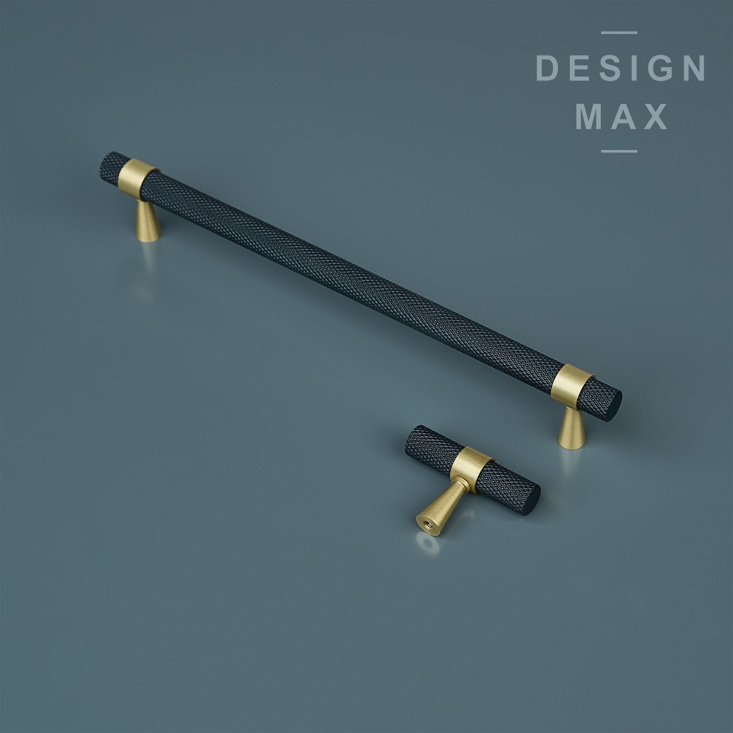 Knurled Solid Brass Drawer Pull Handles