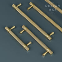 Gold Knurled Brass Cabinet Pull Handles