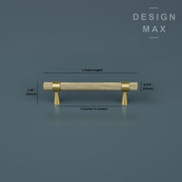 Gold Knurled Brass Cabinet Pull Handles