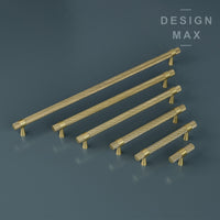 Gold Knurled Brass Cabinet Pull Handles