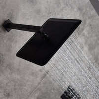 12-Inch or 16-Inch Matte Black Rain Showers with 3-Way Anti-Scald Digital Display Valve, Trim, and 6 Body Jets