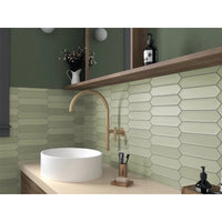 Sage Point 2" x 10" Matte Green Picket Ceramic Tile
