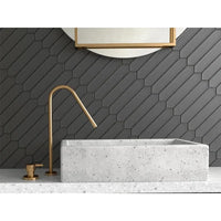 Onyx Point 2" x 10" Matte Black Picket Ceramic Tile
