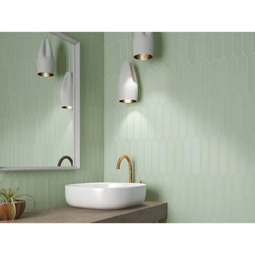 Mint Point 2" x 10" Matte Picket Ceramic Tile