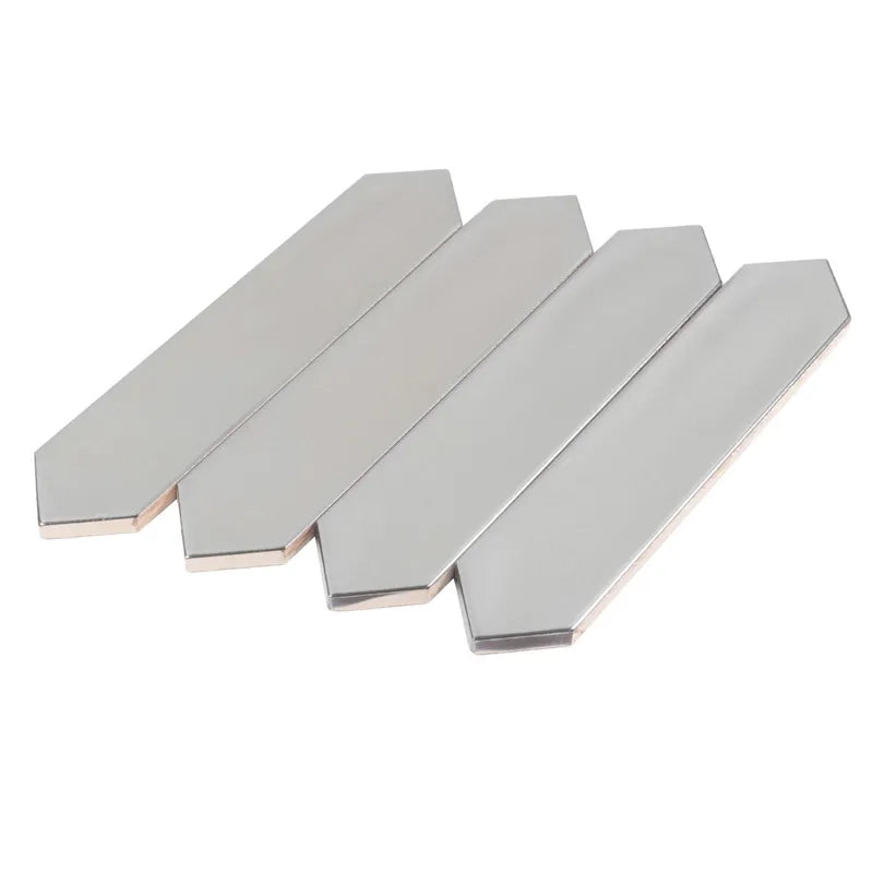 Sterling Silver Point 2" x 10" Metallic Picket Ceramic Tile