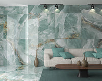 24x48 Onyx Emerald Green polished porcelain tile
